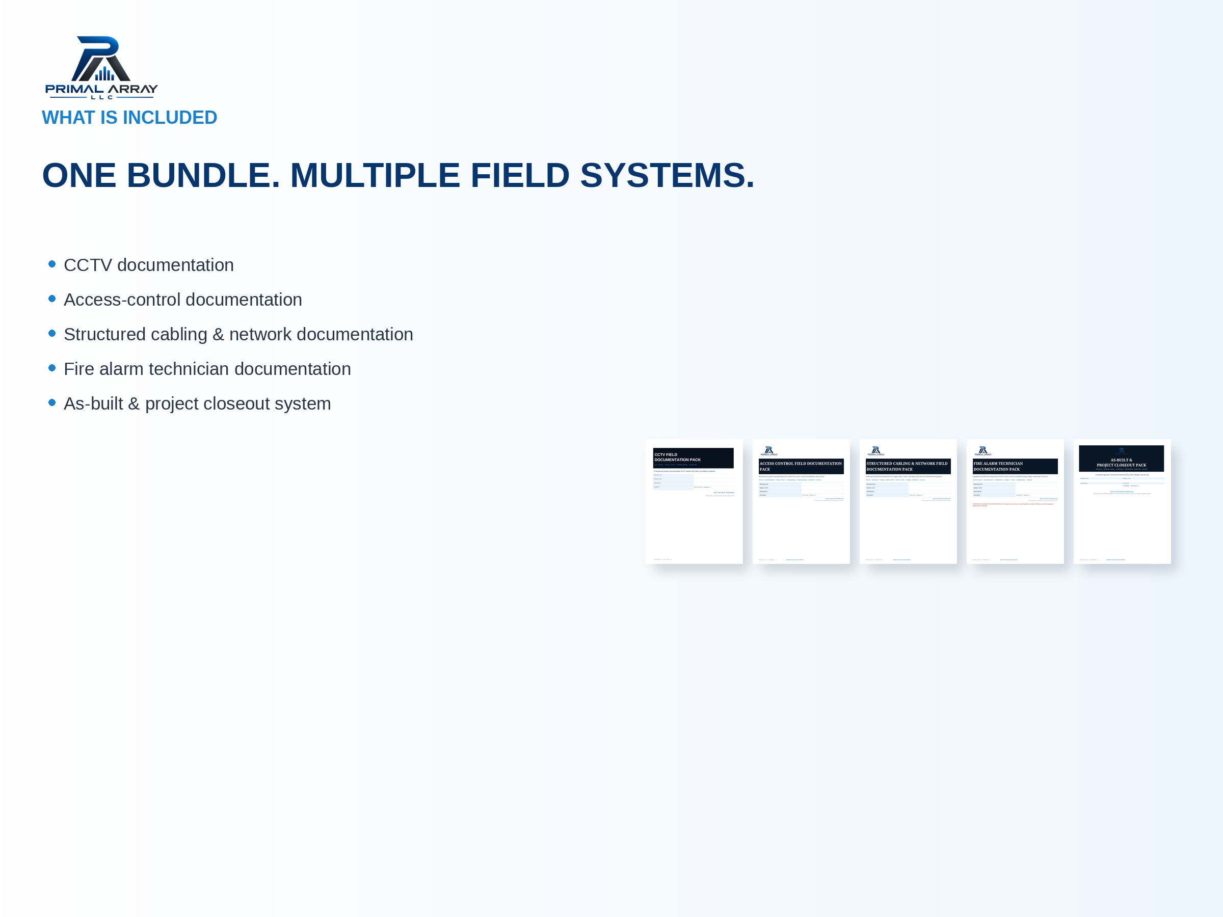 Complete Low-Voltage Documentation System: Products included