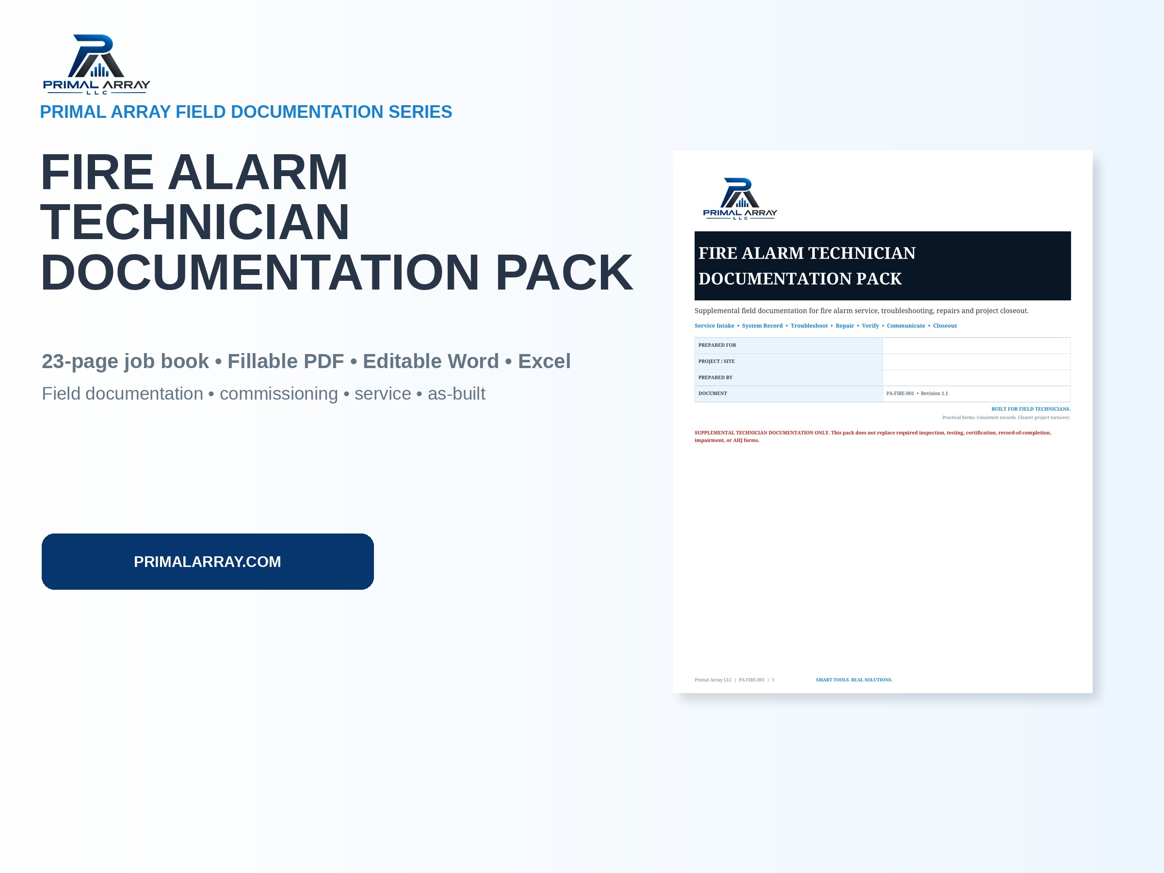 Fire Alarm Technician Documentation Pack preview