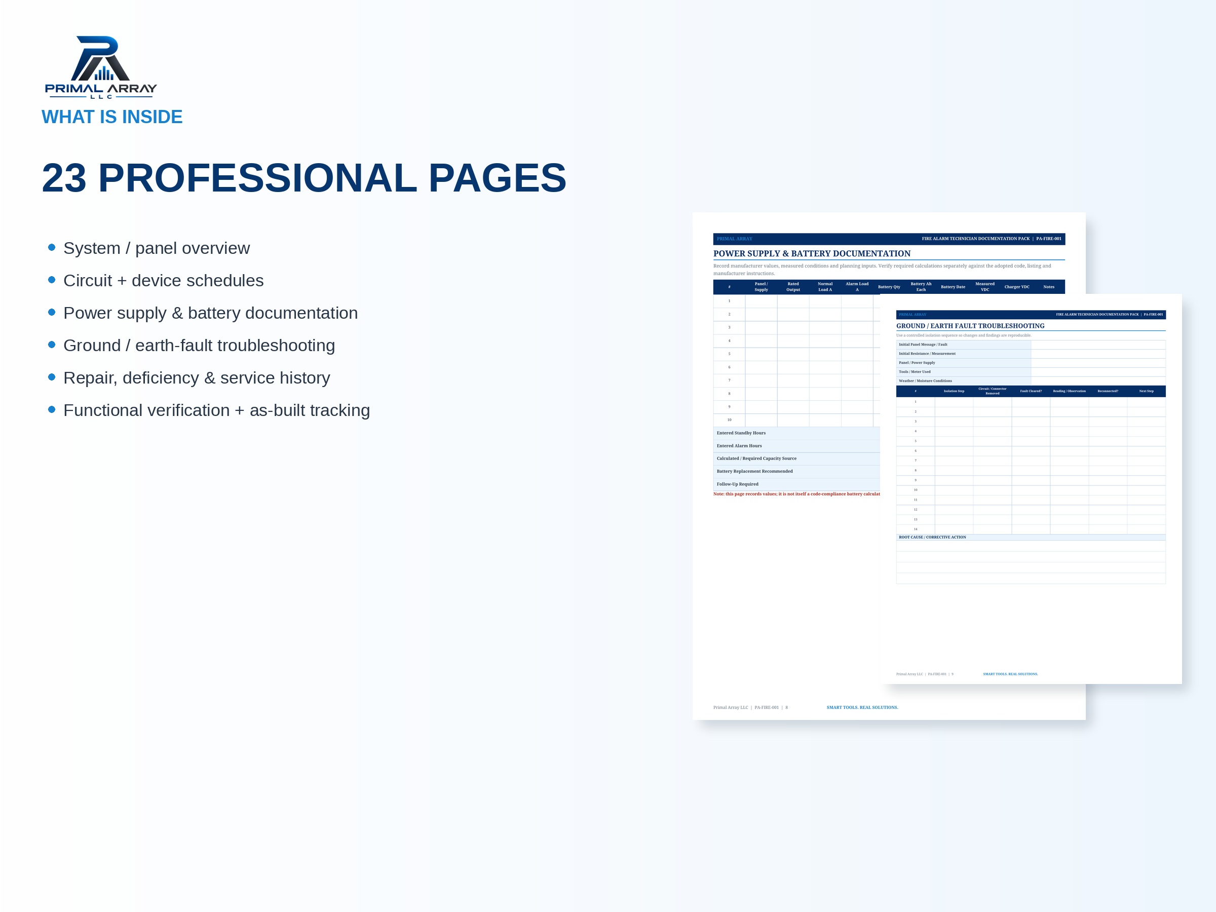 Fire Alarm Technician Documentation Pack: What is inside