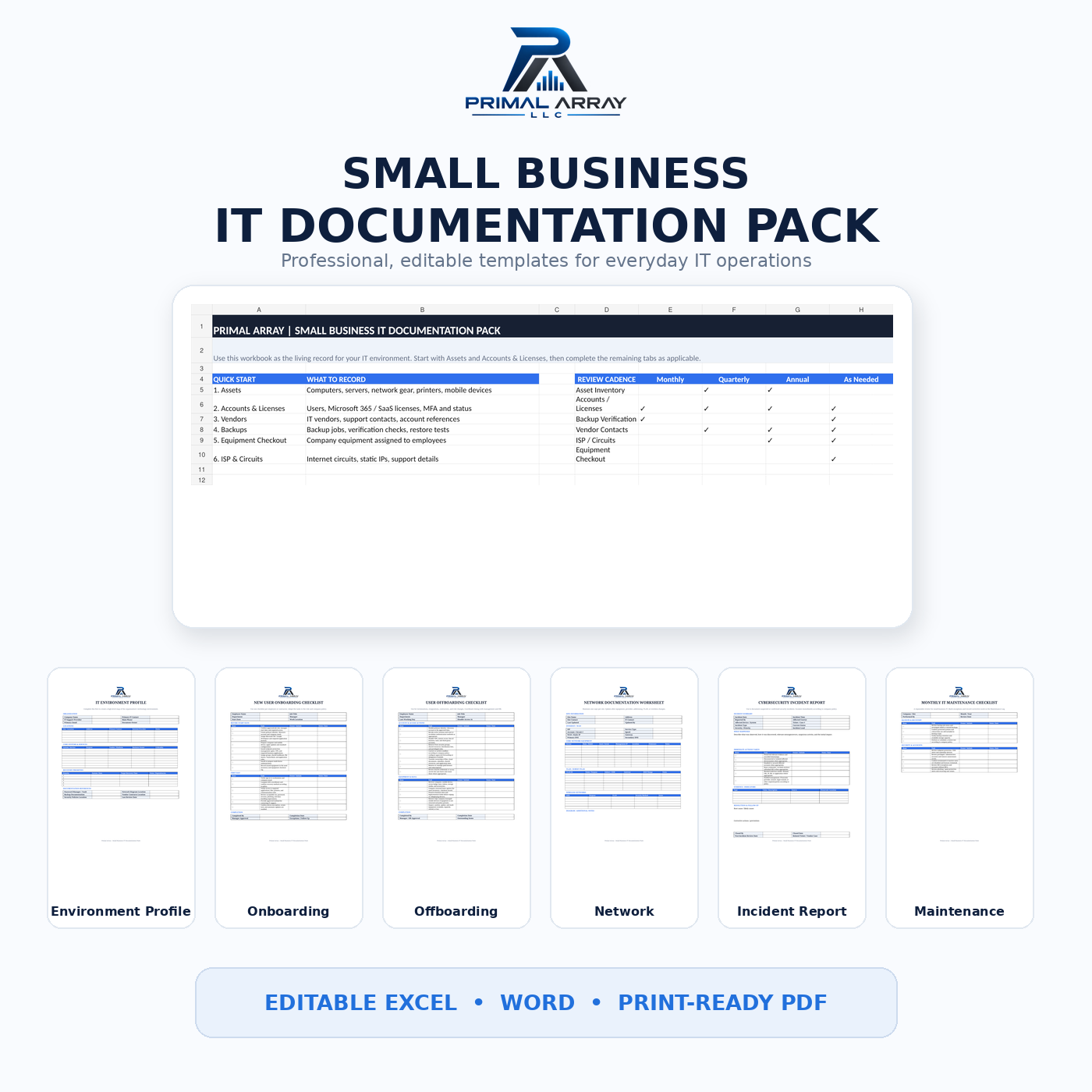 Small Business IT Documentation Pack product preview